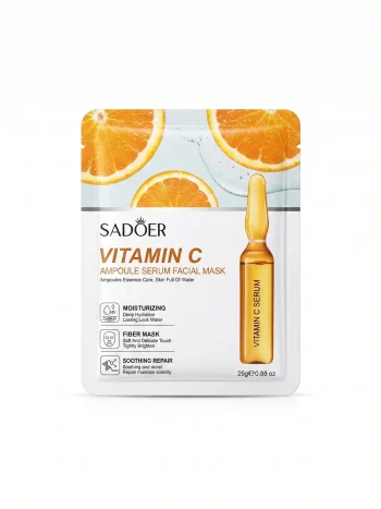 ماسک ورقی صورت سادور (Sadoer) مدل ویتامین سی (Vitamin C Ampoule Serum)